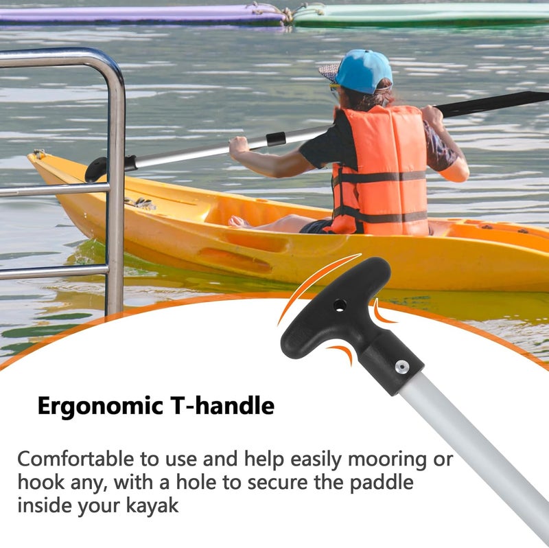 DEDU Boat Paddle Telescoping 2 Pack, Boat Oars Collapsible Emergency Paddle 21"-43" Adjustable, Telescoping Canoe Paddle Aluminum Shaft Anti Slip for Kids and Adults - Image 4